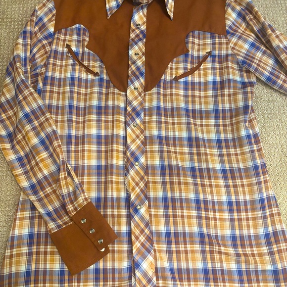 Vintage 70’s Western Shirt with Pearl Snaps Large NWT 🤠 ⛰️ - Picture 12 of 13